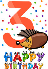 third birthday cartoon design