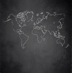 World map blackboard chalkboard vector