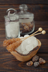 Brown and white sugar