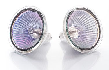 dichroic halogen type bulb lamps isolated on white