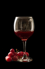 grapes and wine glass