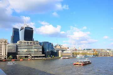 New walkie talkie building and Thames river, London