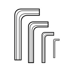 Hex wrench outline vector