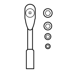 Socket Wrench Set outline vector