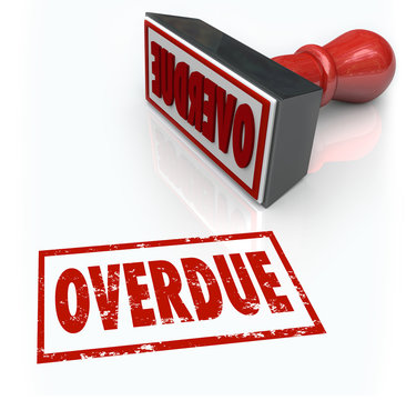 Overdue Stamp Late Payment Delayed Response Past Deadline