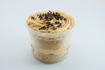 A cup of chocolate cake