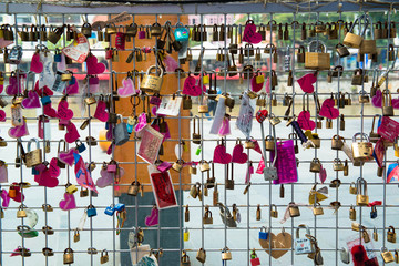 Love locks on a bridge