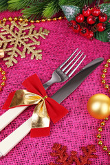 Beautiful Christmas setting close up