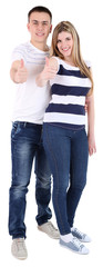 Fototapeta premium Loving couple isolated on white