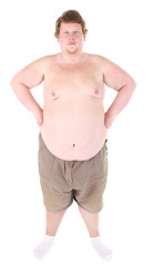 Fototapeta premium Fat man isolated on white