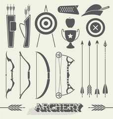 Vector Set: Archery Icons and Silhouettes