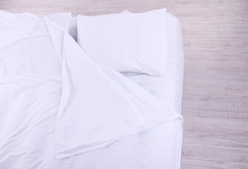 Obraz premium Unmade bed close up