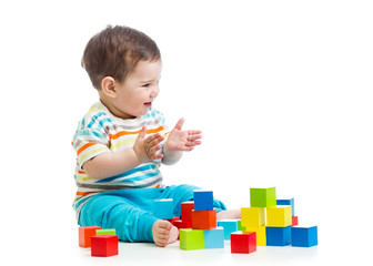 smiling baby building block toys