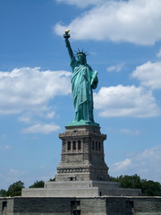 Fototapeta na wymiar Low angle view of a statue, Statue of Liberty, Liberty Island, N