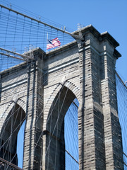 Low angle view of a Brooklyn bridge, New York City, New York Sta