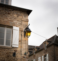 Lantern mounted in the wall of a house, Dinan, Cotes-D'Armor, Br