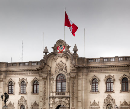 Facade of a president palace, Lima, Peru