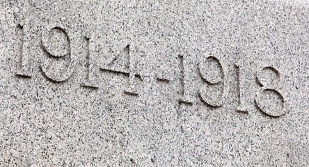 1914-1918 carved on a wall, Ottawa, Ontario, Canada