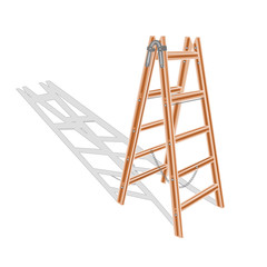 Brown wooden ladder