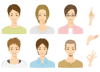 男性　表情　グループ