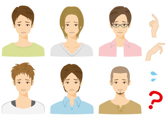 男性　表情　グループ