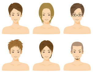 男性　表情　グループ