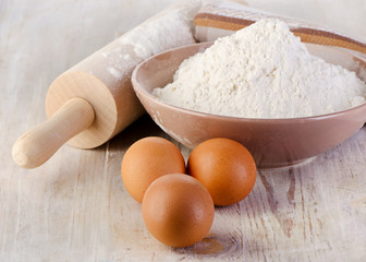 flour and eggs