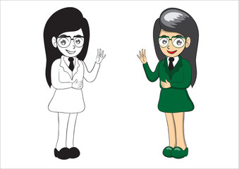 Illustration of character of business butifull women