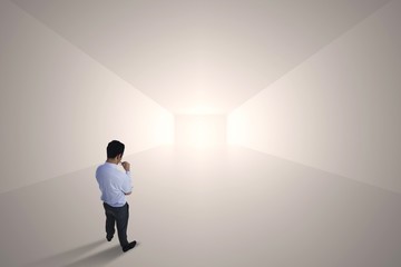 Obraz premium Composite image of businessman holding glasses