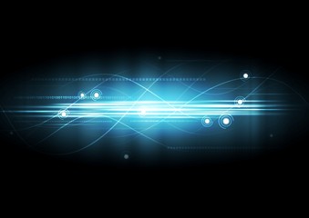 Shiny waves tech vector design