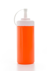 Sauce bottle isolated white background