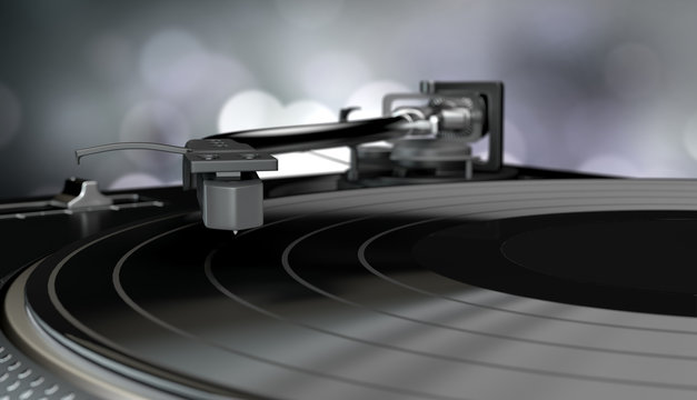 vinyl player with a vinyl disk