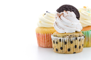 Cupcakes isolated on white background