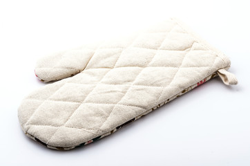 Oven glove isolated white background