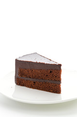 Cake chocolate isolated on white background