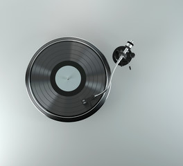 record player with vinyl record - 64705478