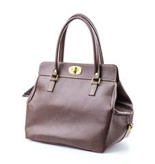 Naklejka premium Woman leather bag isolated white background