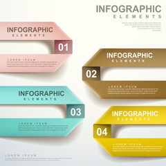 vector abstract label folding infographic elements