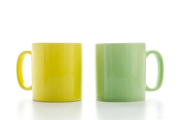 Color mug isolated on white