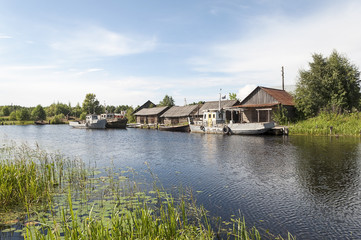 Obraz premium Small Russian fishing village