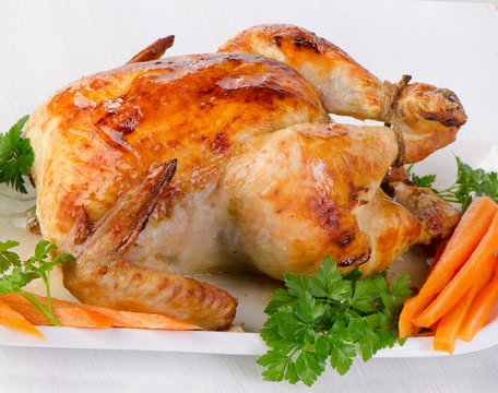 Roasted chicken with fresh herbs