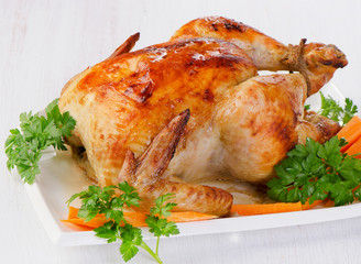 Roasted chicken with fresh herbs