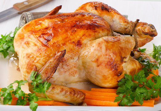 Roasted chicken with fresh herbs