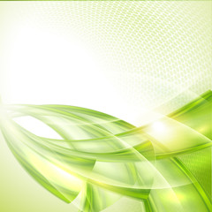 Abstract green wave background