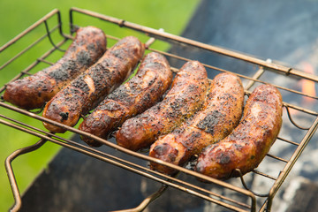 Sausage on the grill