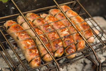 Sausage on the grill