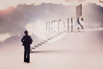 Fototapeta premium Details against white steps leading to closed door