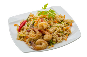 Fried rice with shrimps