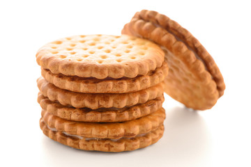 Sandwich biscuits with vanilla filling