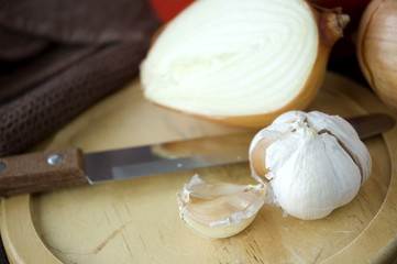 close up garlic